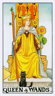 de betekenis van de staven koningin in het kaartleggen met de Tarot