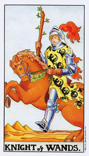 betekenis van de tarotkaart staven ridder in het kaartleggen met de tarot