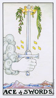 Betekenis van de tarotkaart zwaarden aas bij het kaartleggen met de tarot